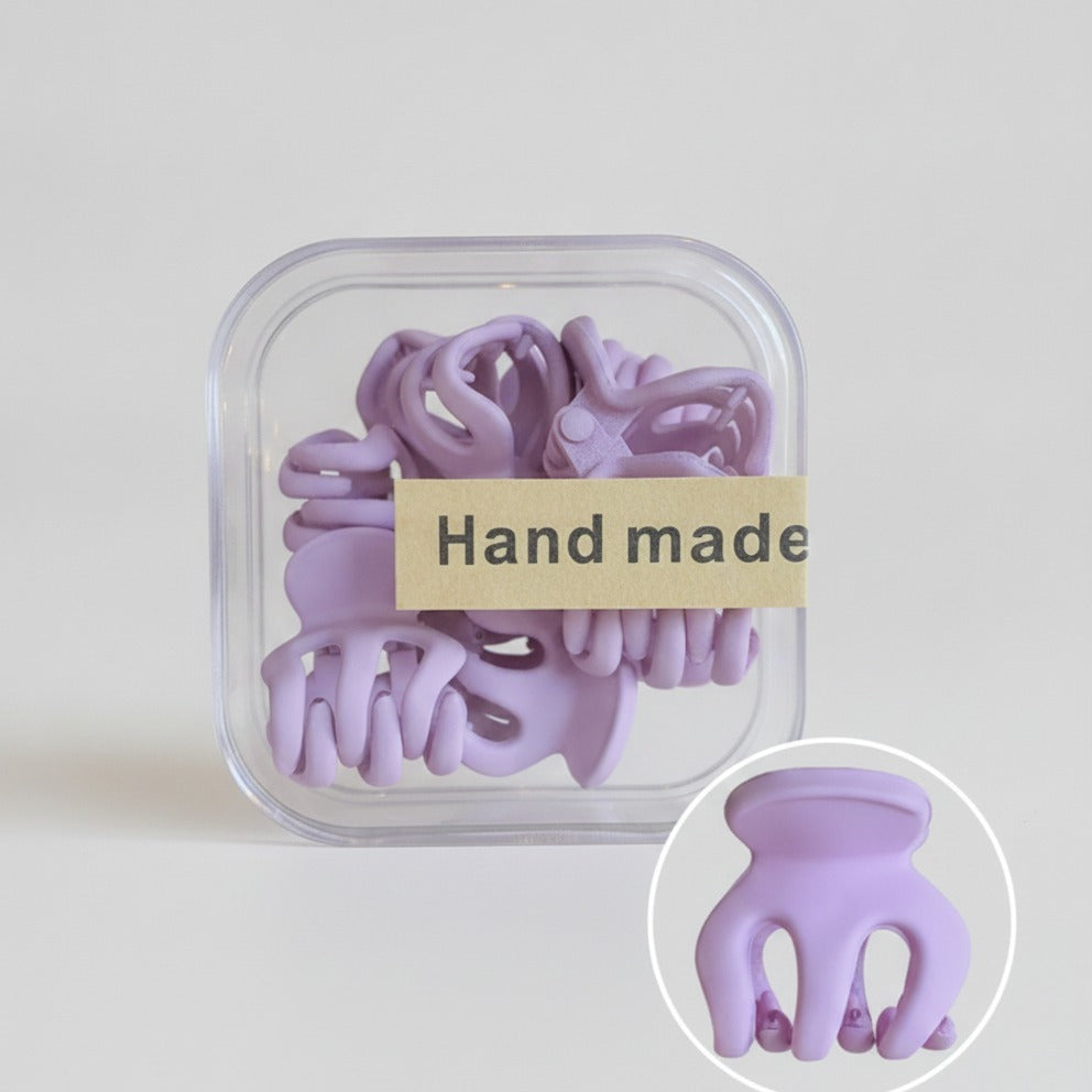 Purple Wavy Hair Clips Set Hand Made – hair accessories (view 1)