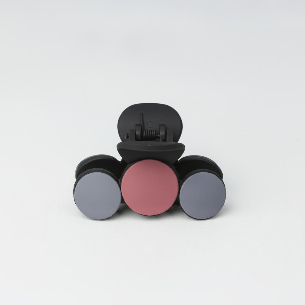 Tri-Sphere Hair Claw Clip - Small Pink + Gray Hair Clip – hair accessories (view 1)