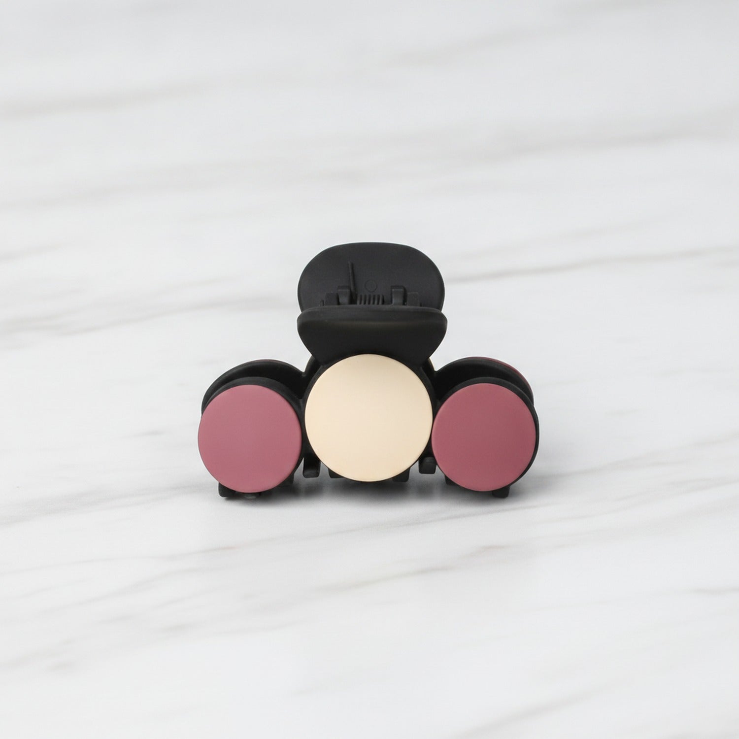 Tri-Sphere Hair Claw Clip - Small White & Pink Hair Clip