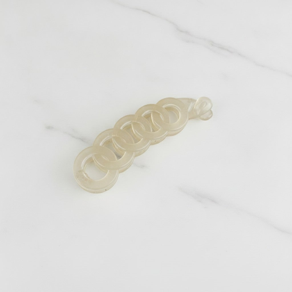 Twisted Spiral Clear Acrylic Hair Claw - TCB-981 Jelly Beige – hair accessories (view 3)