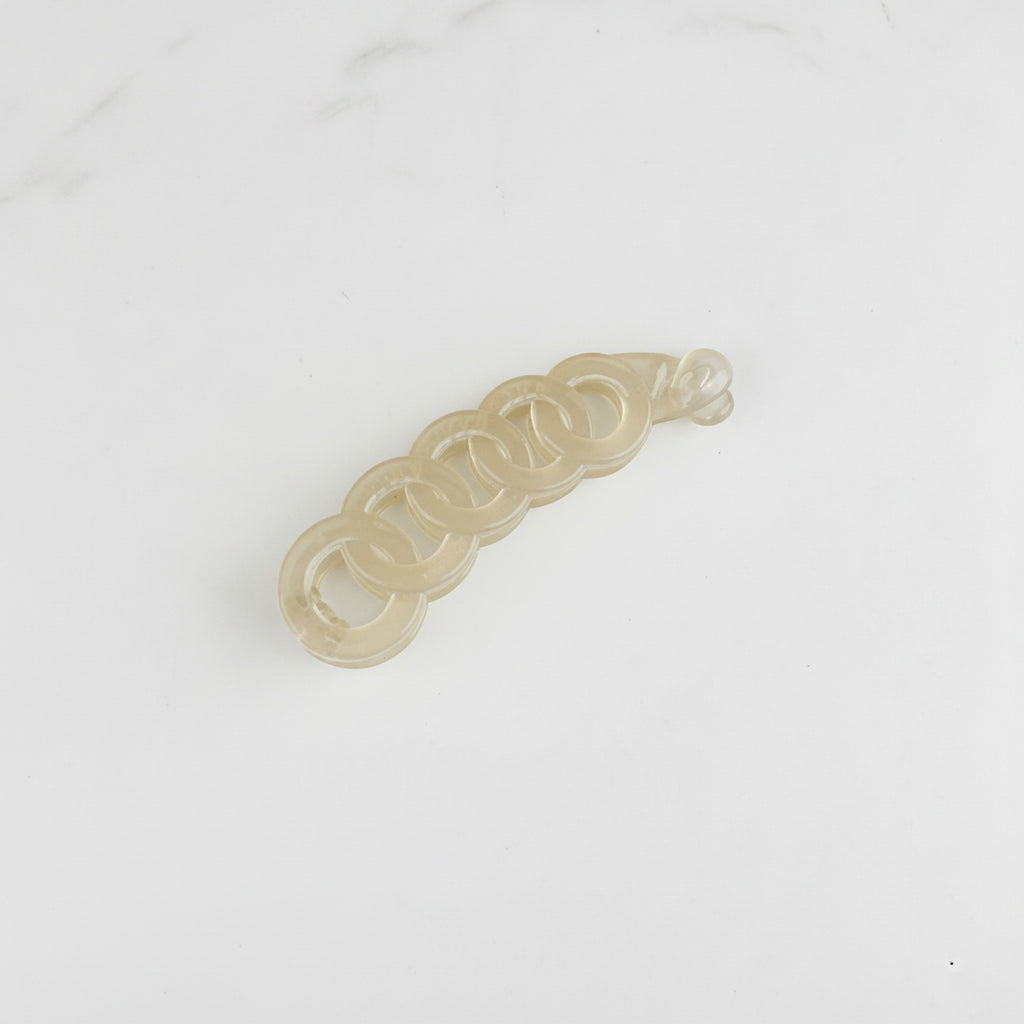 Twisted Spiral Clear Acrylic Hair Claw - TCB-981 Jelly Beige