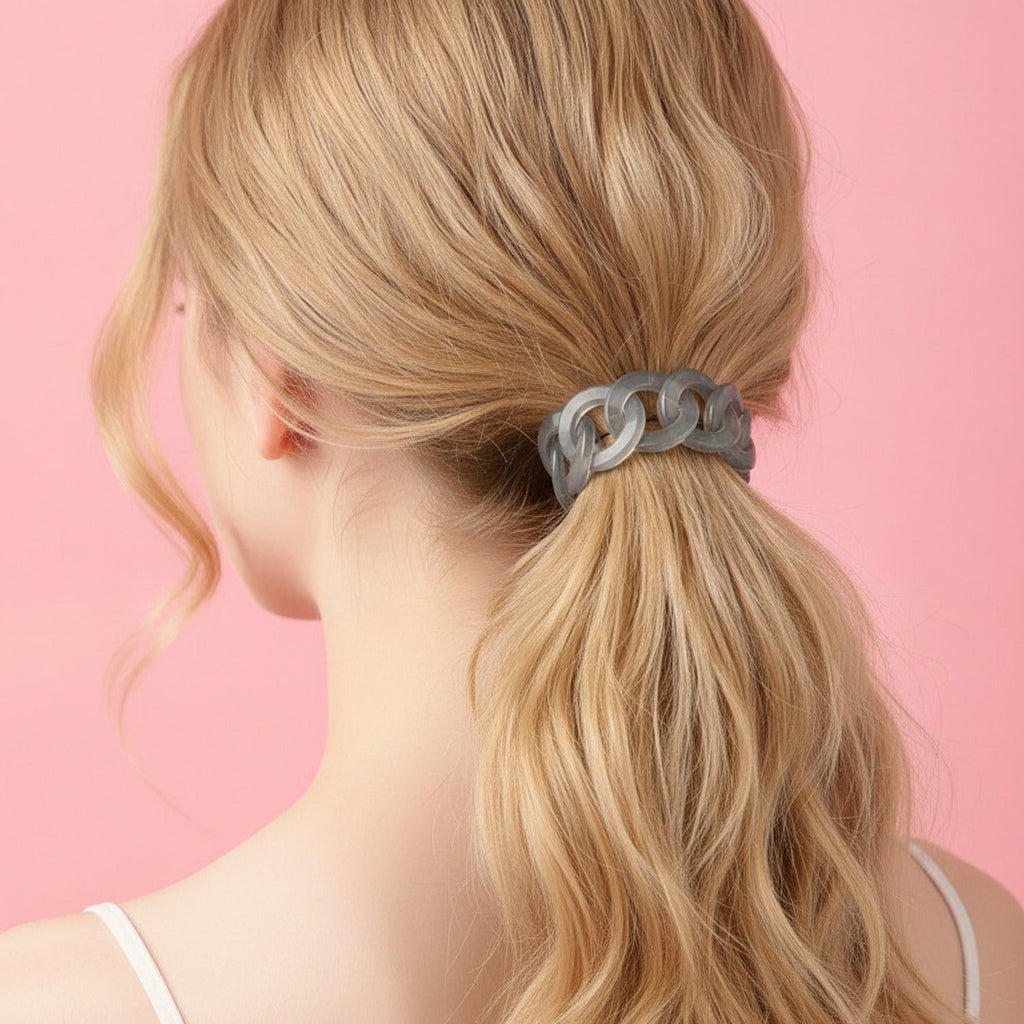 Twisted Spiral Clear Acrylic Hair Claw - TCB-981 Jelly Gray