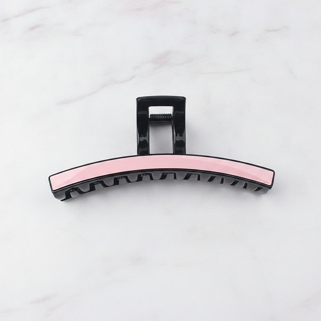Curved Hair Claw Clip with Grip Teeth - Pink #TCB-1129LM