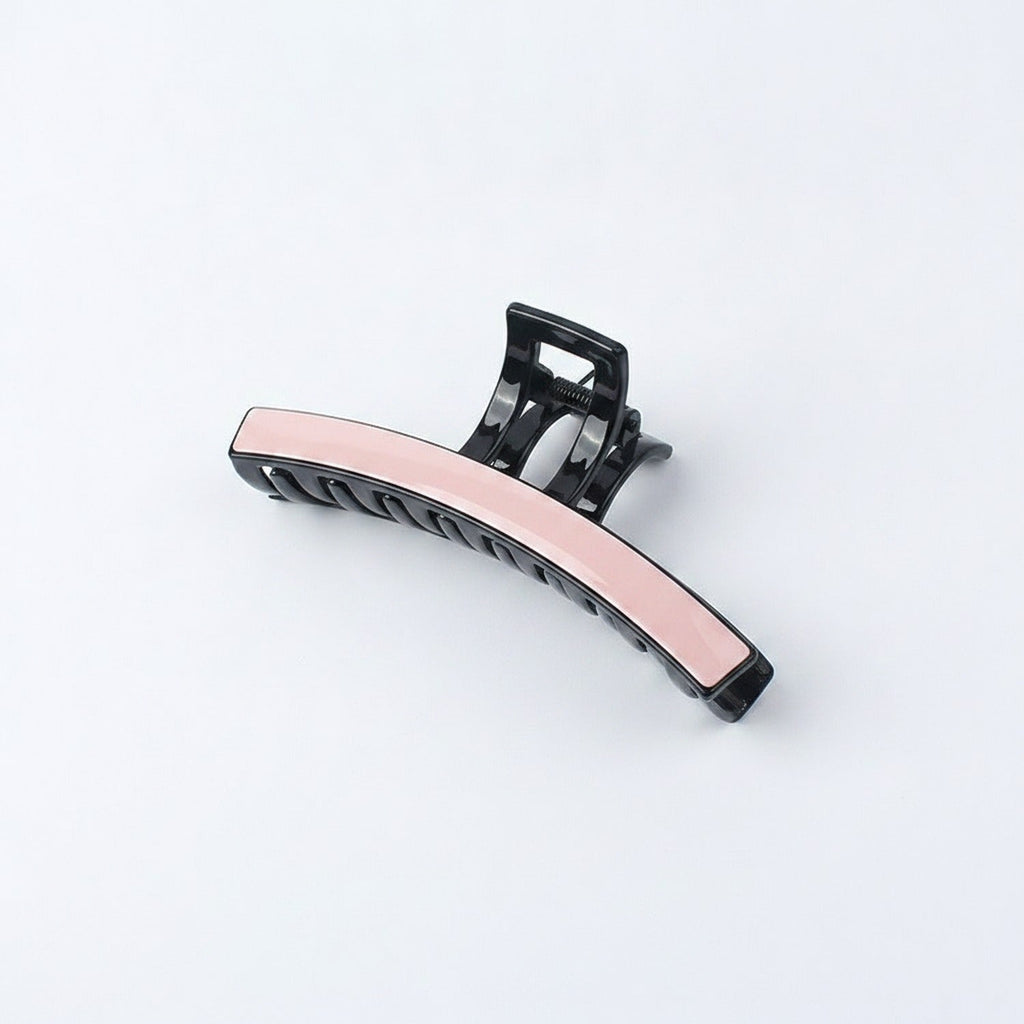 Curved Hair Claw Clip with Grip Teeth - Pink #TCB-1129LM