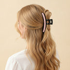 Curved Hair Claw Clip with Grip Teeth - Pink #TCB-1129LM