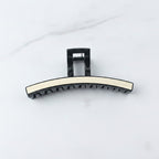 Curved Hair Claw Clip with Grip Teeth - Cream White #TCB-1129LM