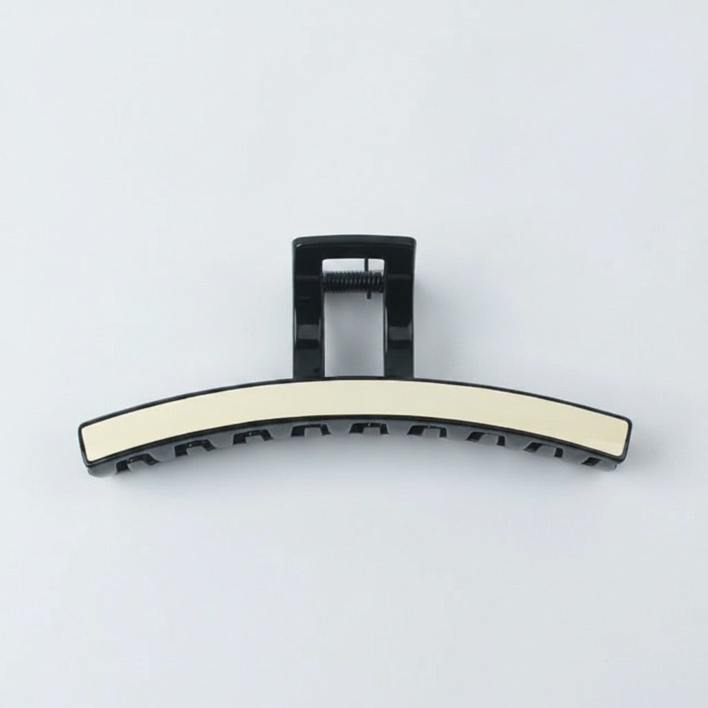 Curved Hair Claw Clip with Grip Teeth - Cream White #TCB-1129LM – hair accessories (view 1)