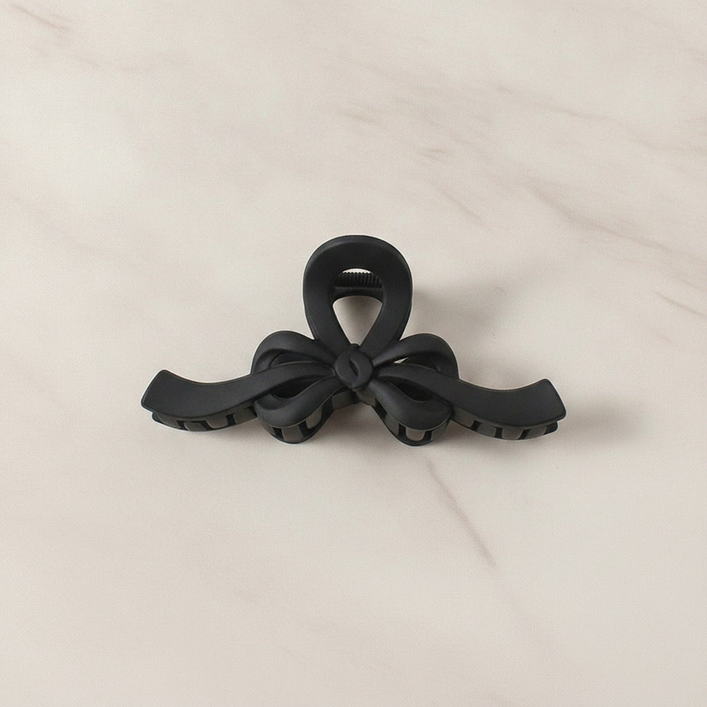 Translucent Bow Hair Claw Clip - TCB-1205-XP Black