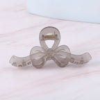 Translucent Bow Hair Claw Clip - Matte Gray