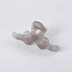 Translucent Bow Hair Claw Clip - Matte Gray