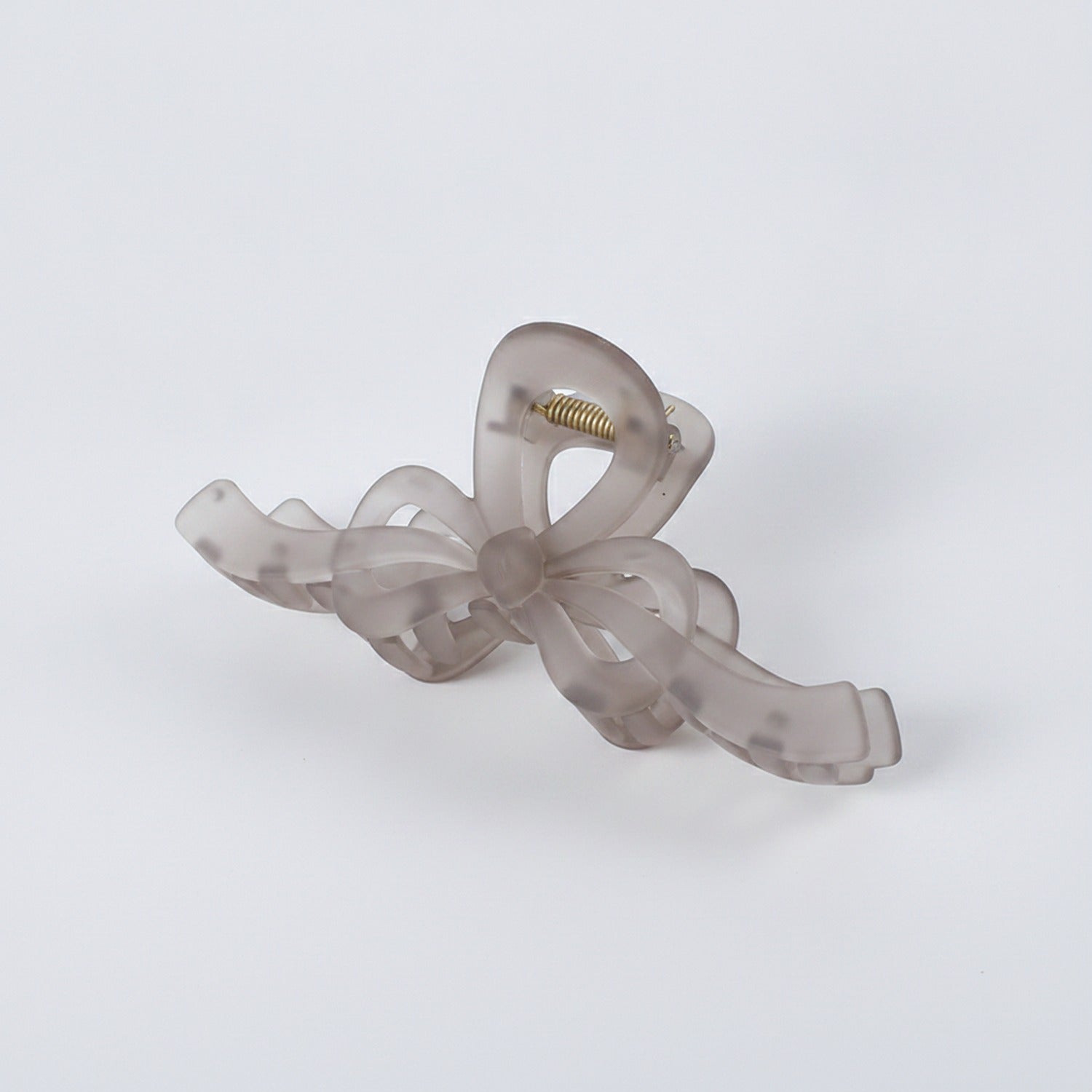 Translucent Bow Hair Claw Clip - Matte Gray