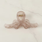 Translucent Bow Hair Claw Clip - TCB-1205 Matte Light Mocha