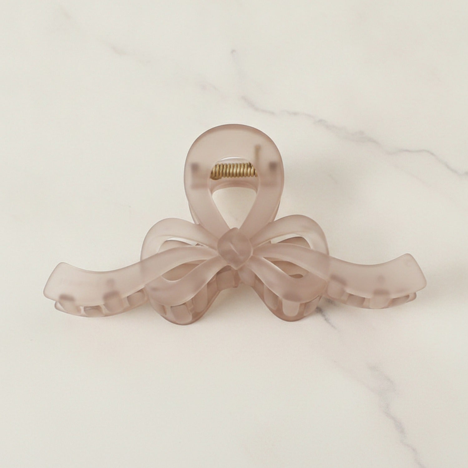 Translucent Bow Hair Claw Clip - TCB-1205 Matte Light Mocha