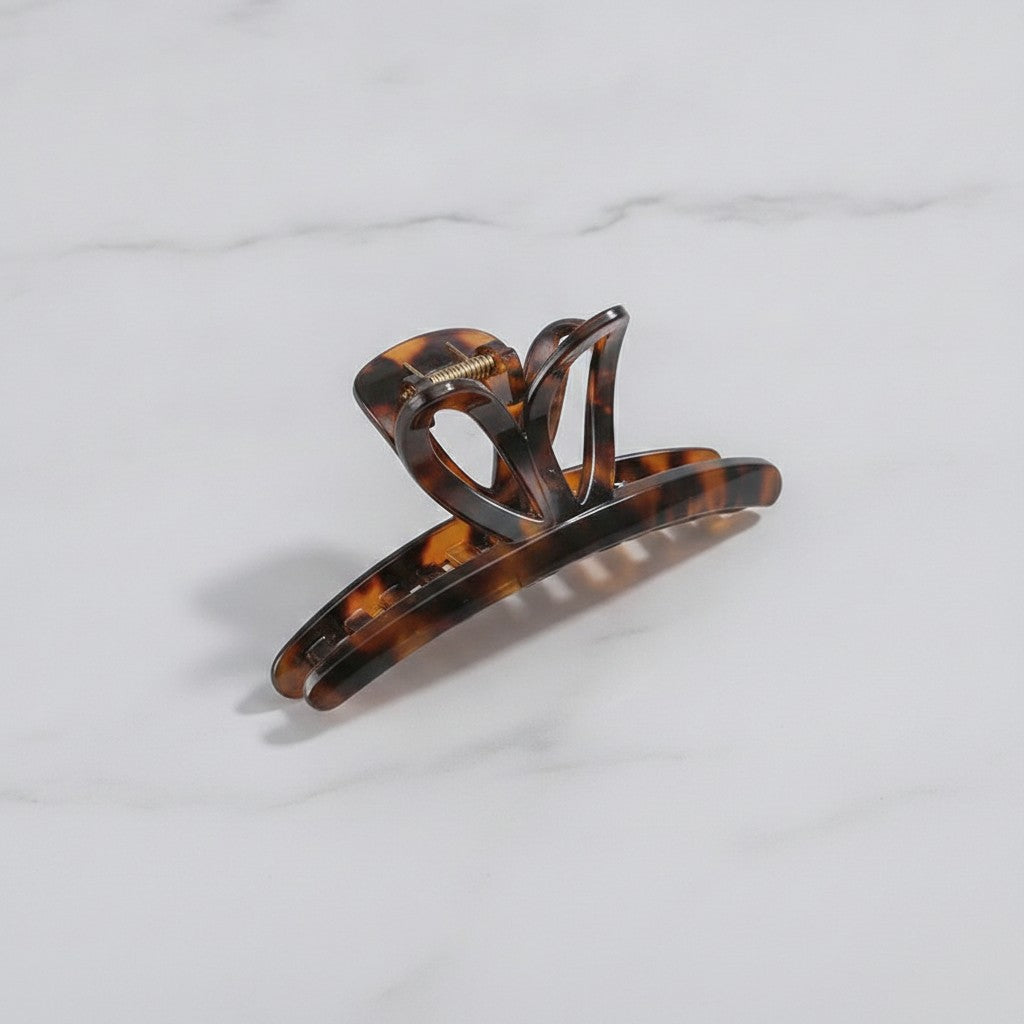 Tortoiseshell Hair Claw Clip With Bow
