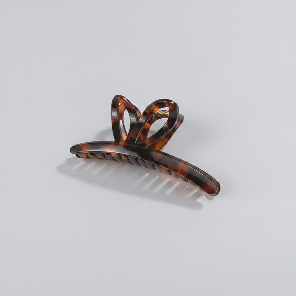 Tortoiseshell Hair Claw Clip With Bow – hair accessories (view 1)