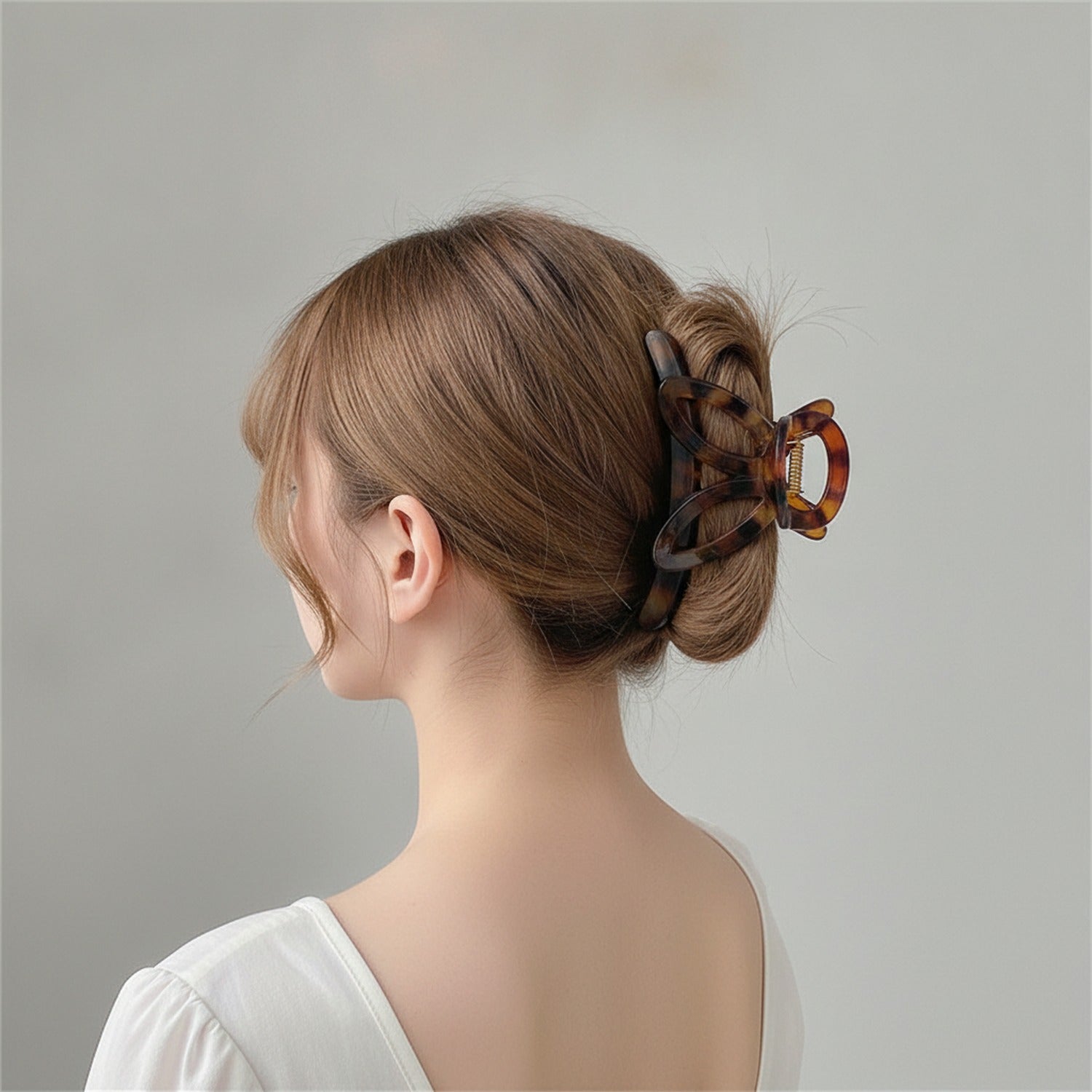 Tortoiseshell Hair Claw Clip With Bow