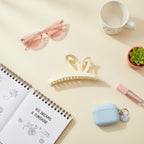 Cream Bunny Ear Hair Claw Clip – hair accessories (view 2)