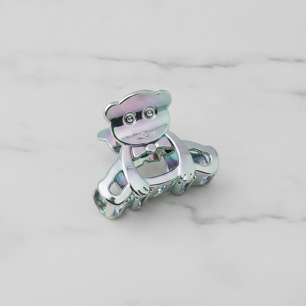 Metallic Bear Hair Claw With Rhinestones – hair accessories (view 3)
