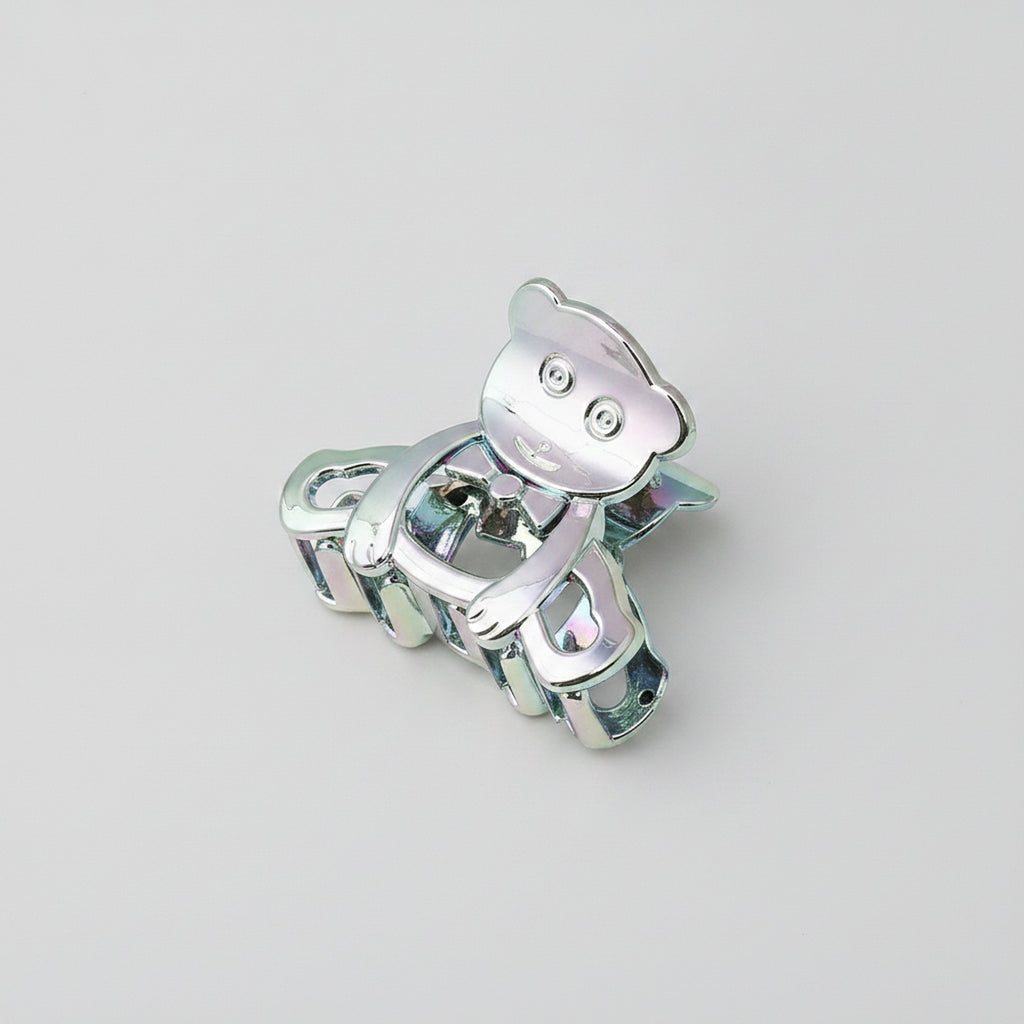 Metallic Bear Hair Claw With Rhinestones – hair accessories (view 1)