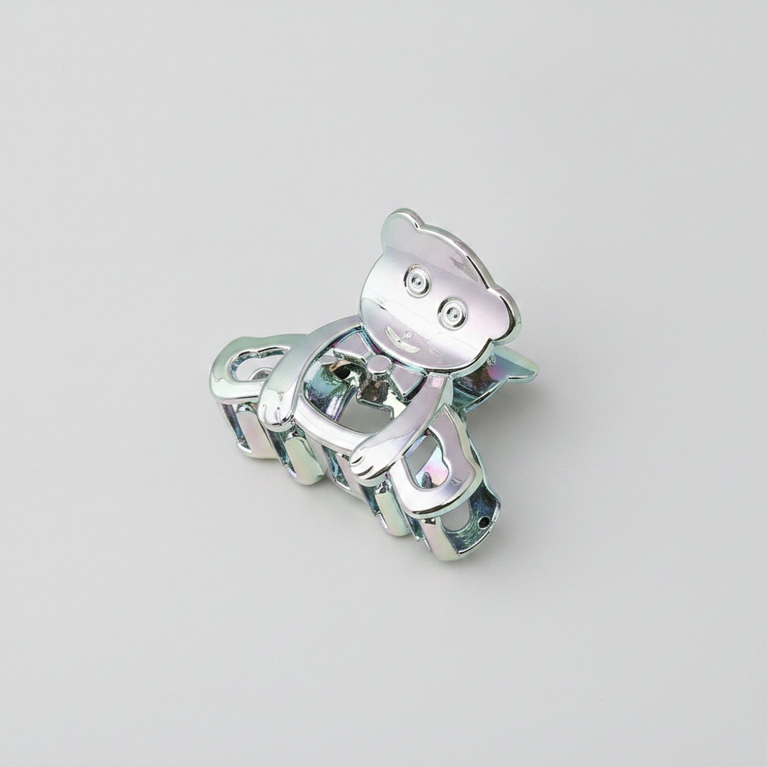 Metallic Bear Hair Claw With Rhinestones