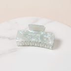 Hair Claw With Ribbed Metal Base - Blush Iridescent