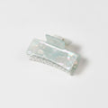 Hair Claw With Ribbed Metal Base - Blush Iridescent