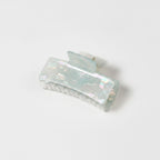 Hair Claw With Ribbed Metal Base - Blush Iridescent