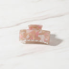 Hair Claw With Ribbed Metal Base - Blush Floral