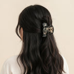Tortoiseshell Hair Claw Clip - Black & White Tortoiseshell