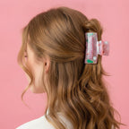 Pink Glitter Gingerbread House Hair Claw Clip – hair accessories (view 2)