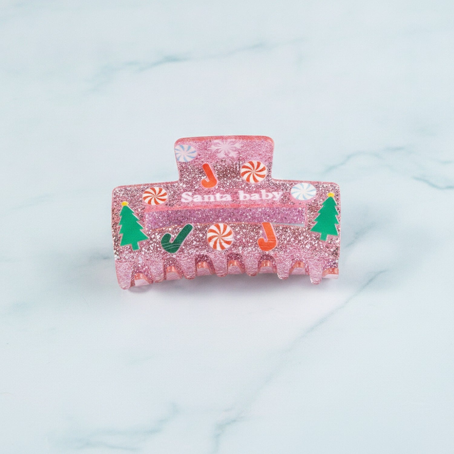Purple Glitter Christmas Hair Claw Clip