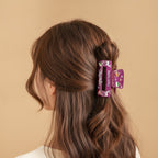 Purple Glitter Christmas Hair Claw Clip – hair accessories (view 2)