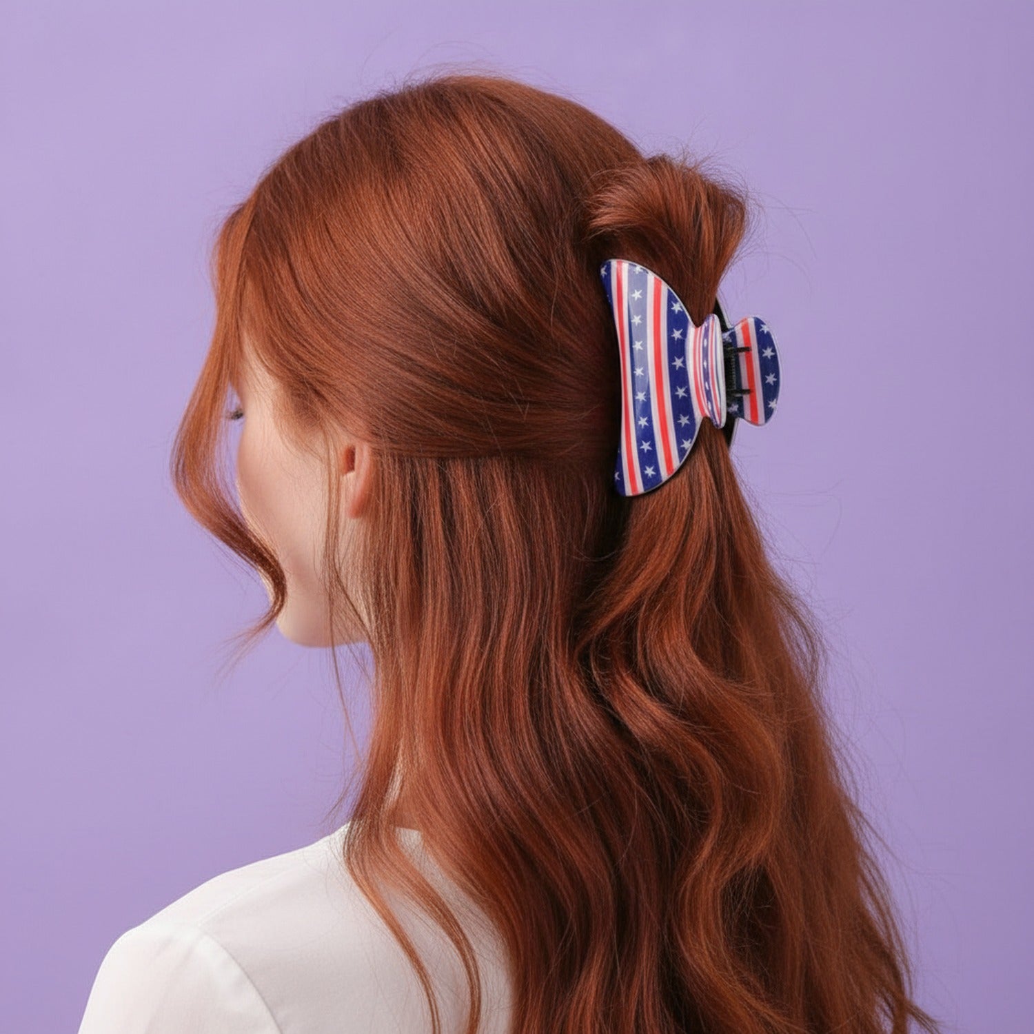 American Flag Stars Hair Claw Clip - American Flag