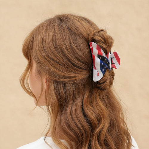 American Flag Stars Hair Claw Clip - Stars & Stripes