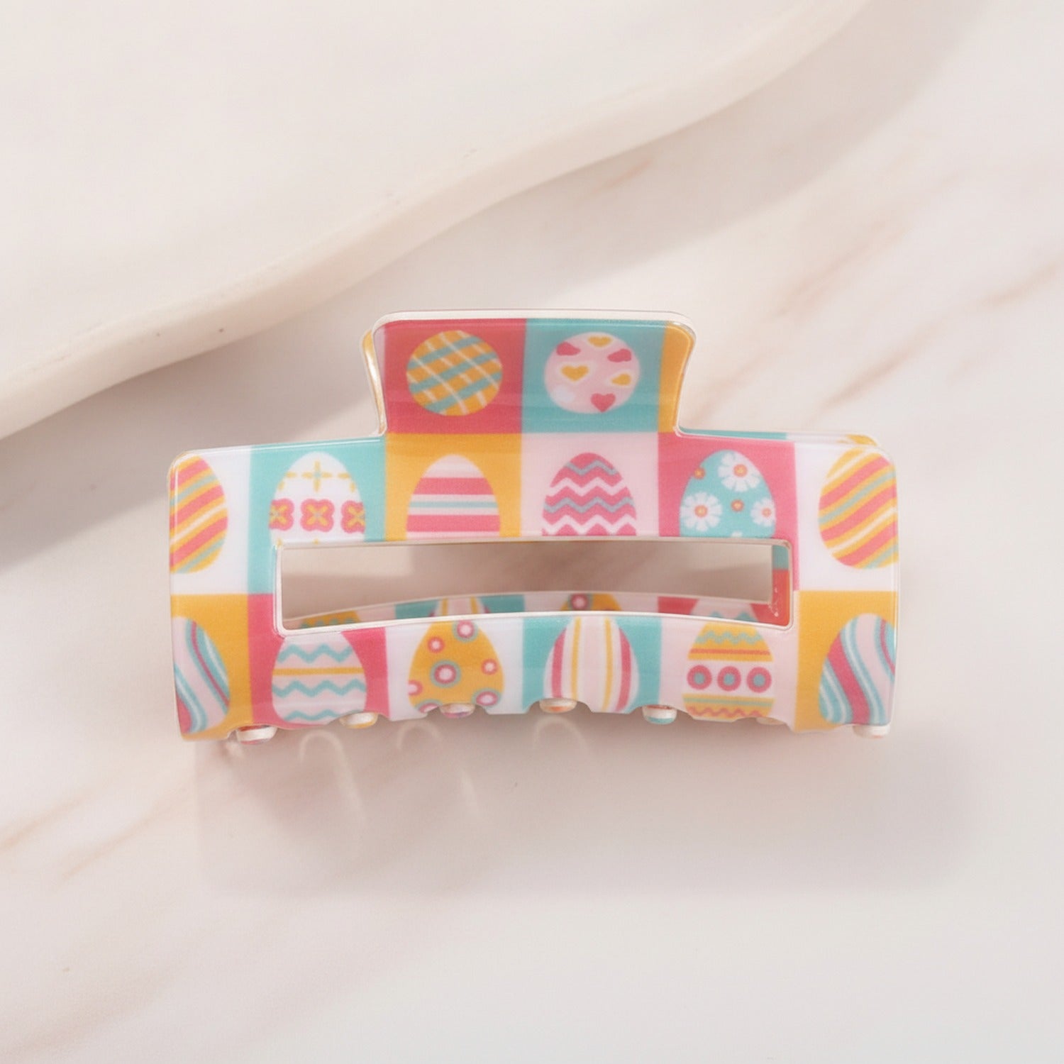 Easter Egg Colorblock Hair Claw Clip - Pastel Patchwork