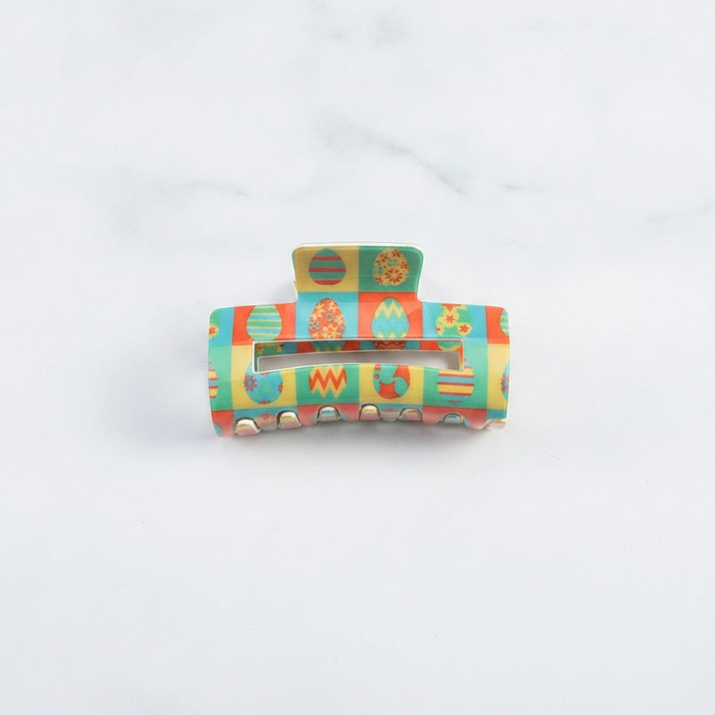 Easter Egg Colorblock Hair Claw Clip - Colorblock Geometric