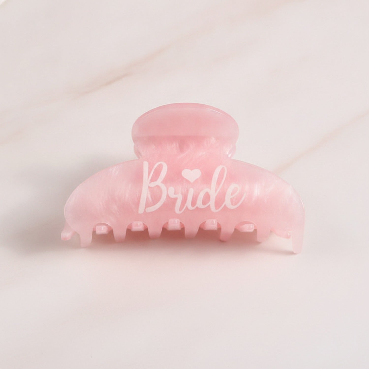Heart Bride Hair Claw Clip - Pink Bride Heart