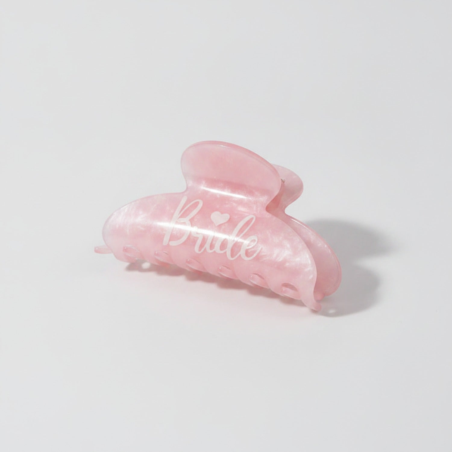 Heart Bride Hair Claw Clip - Pink Bride Heart