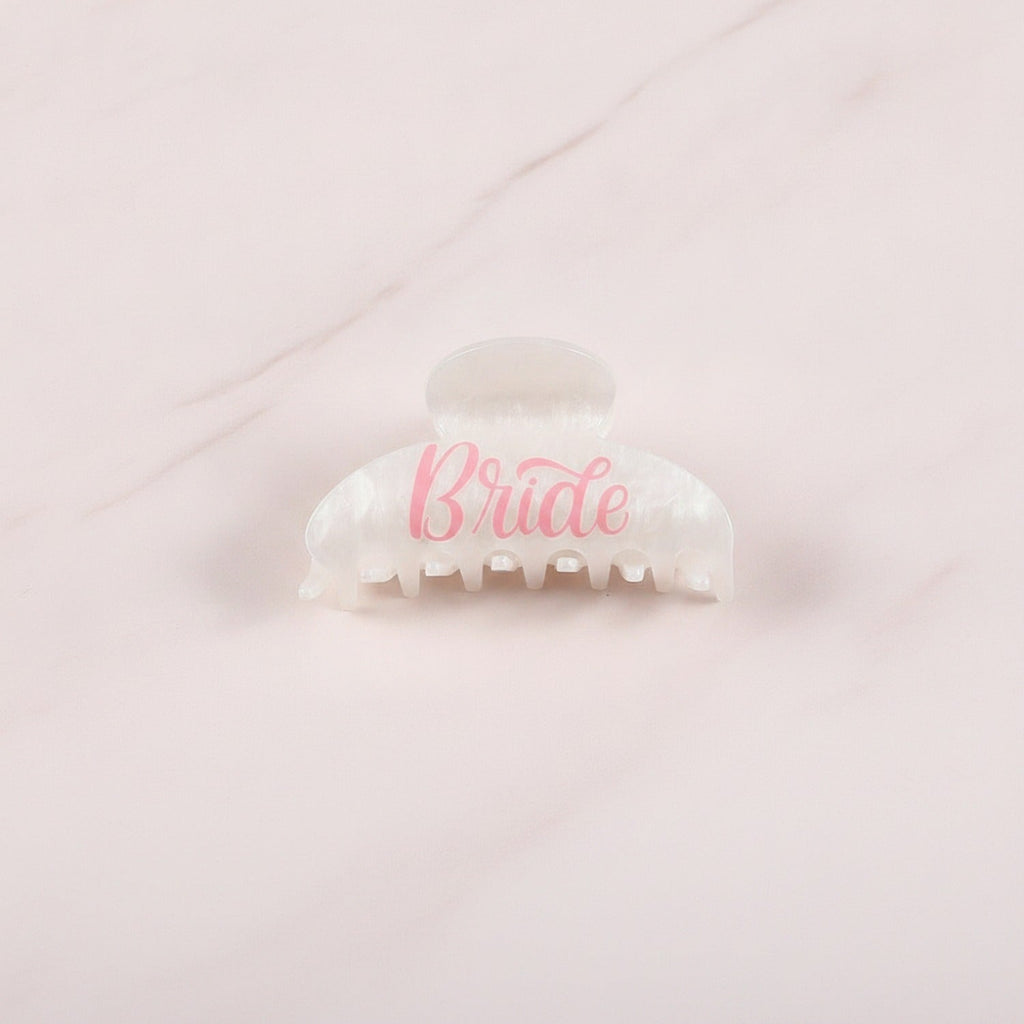 Heart Bride Hair Claw Clip - White Bride Claw