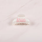 Heart Bride Hair Claw Clip - White Bride Claw