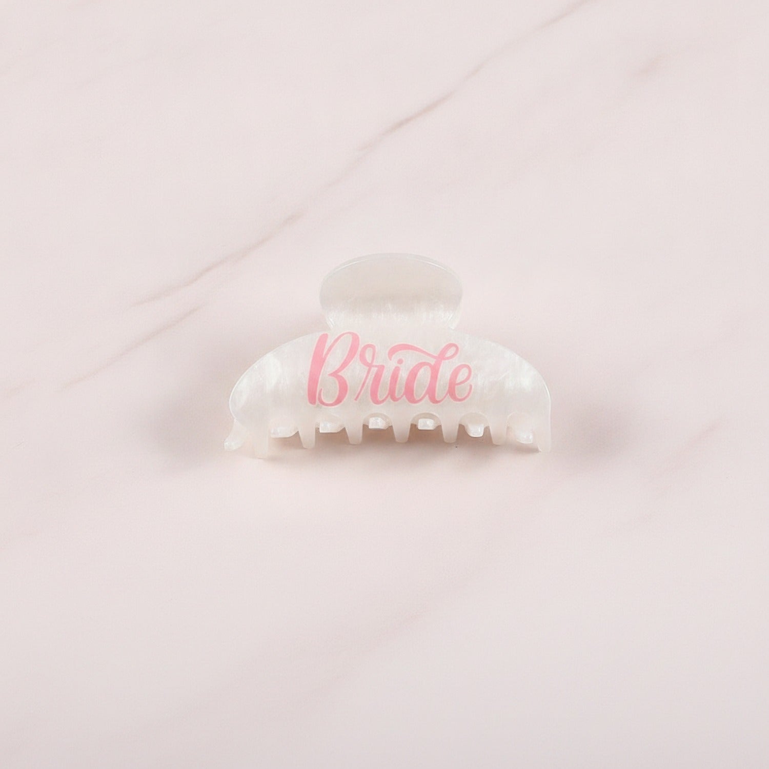 Heart Bride Hair Claw Clip - White Bride Claw
