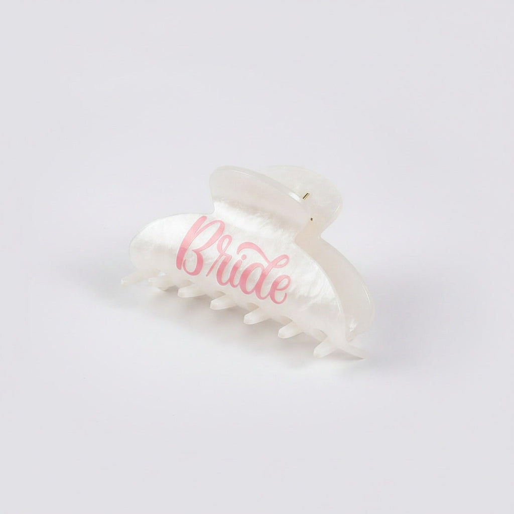 Heart Bride Hair Claw Clip - White Bride Claw