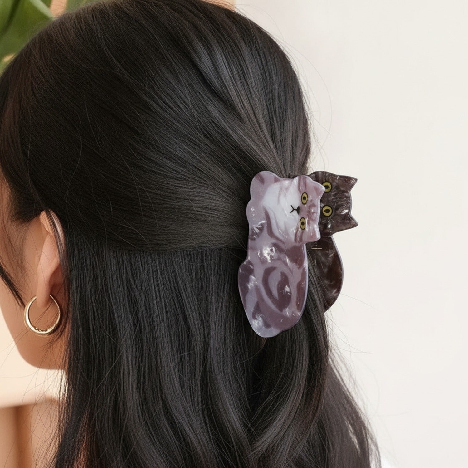 Translucent Elephant Hair Claw Clip - Pink Translucent Elephant