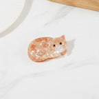 Translucent Elephant Hair Claw Clip - Peach Translucent