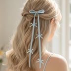 Ribbon Hair Clips With Bow Charms