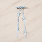 Ribbon Hair Clips With Bow Charms – hair accessories (view 2)