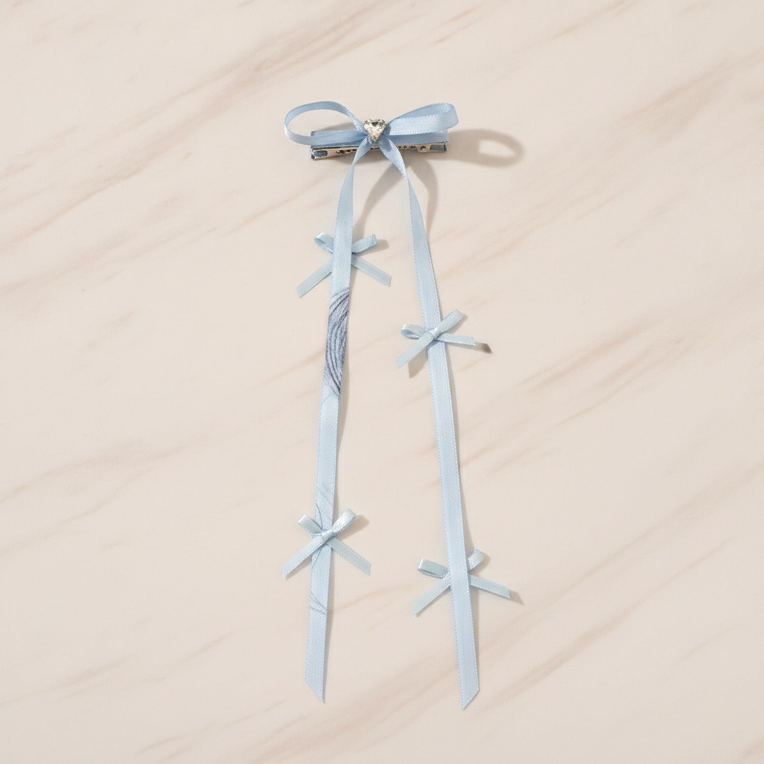 Ribbon Hair Clips With Bow Charms