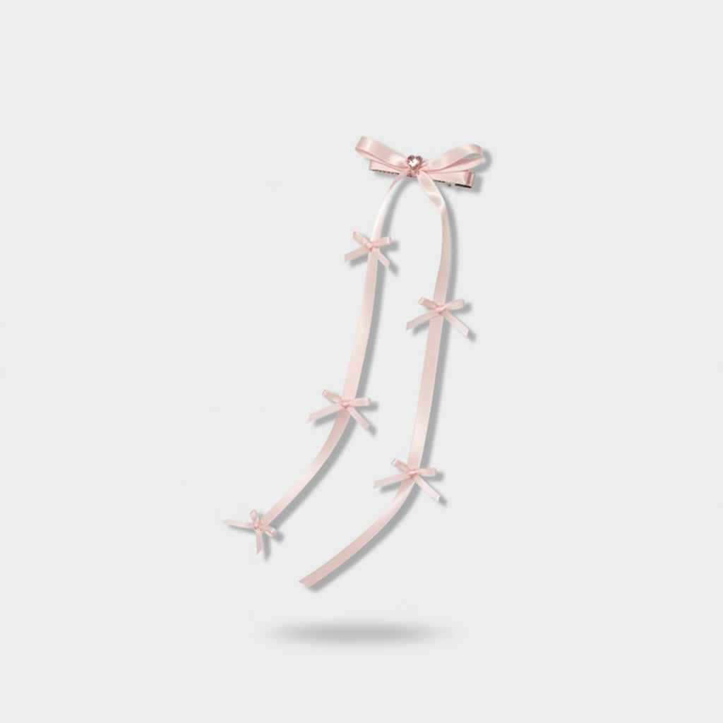 Ribbon Hair Clips With Delicate Bow Charms