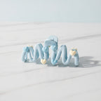 Heart Charm Hair Claw Clip - Blue Heart Claw Clip #F-644