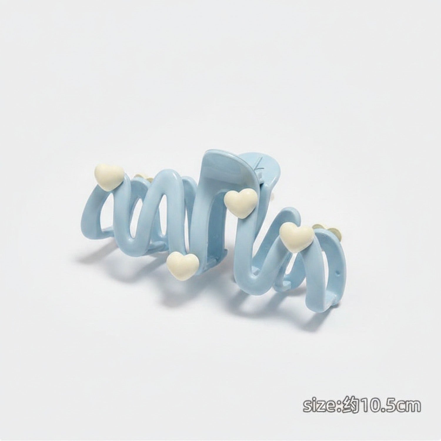 Heart Charm Hair Claw Clip - Blue Heart Claw Clip #F-644